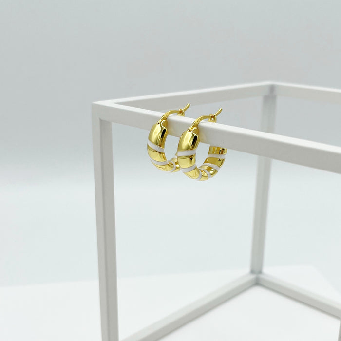 Luz 14k gold plated tube hoop earrings