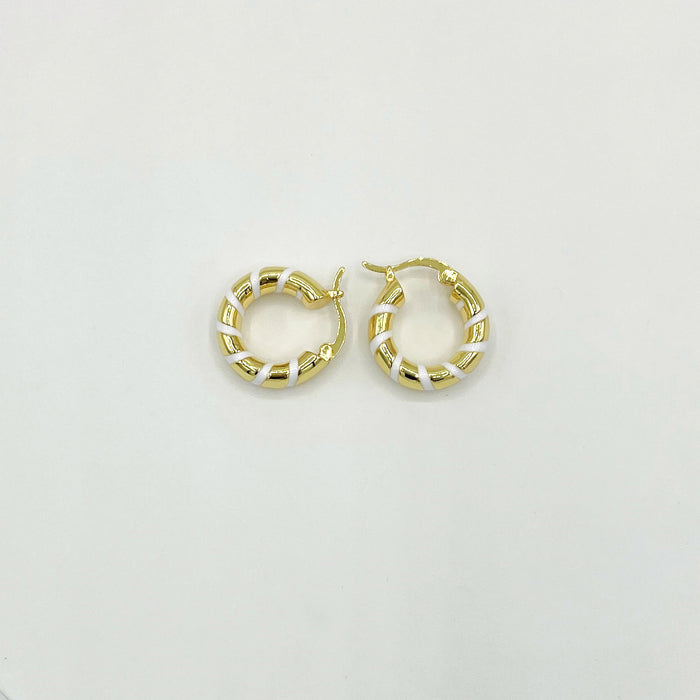 Luz 14k gold plated tube hoop earrings