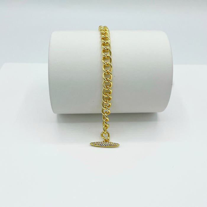 Teo 14k gold plated T Bar bracelet