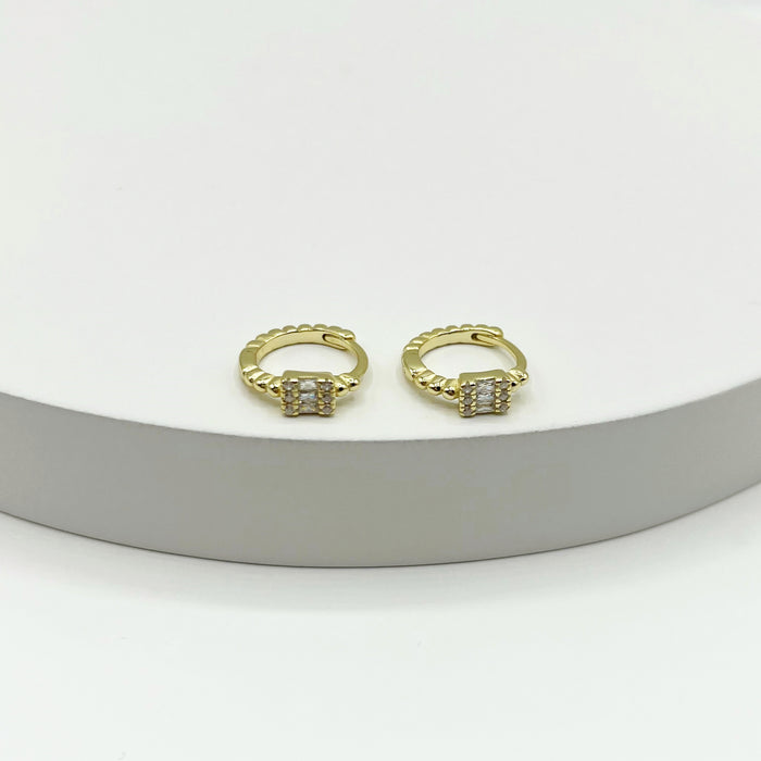 Miri 14k gold plated mini hoop earrings