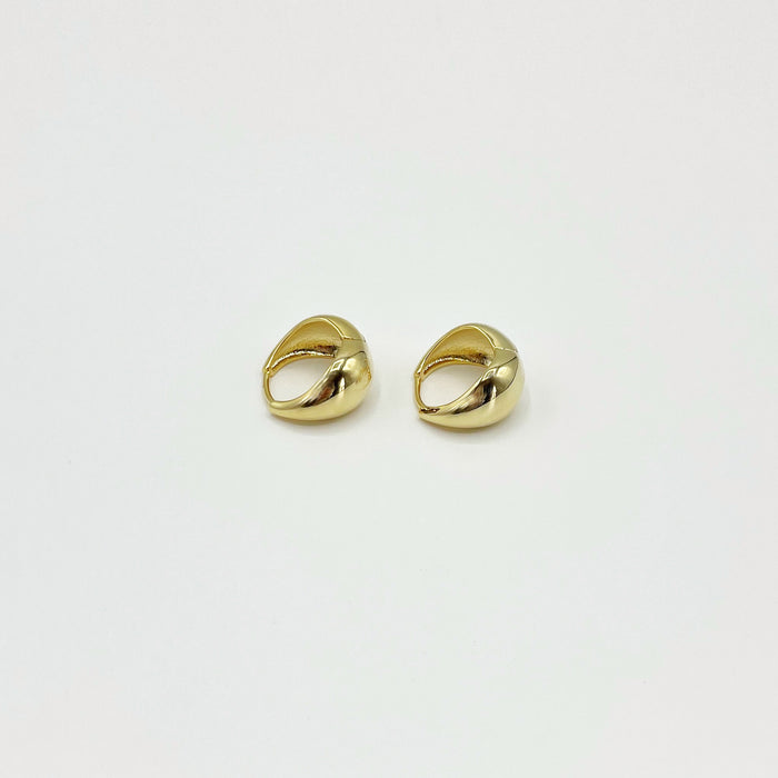 Mabel 14k gold plated chunky teardrop hoop earrings