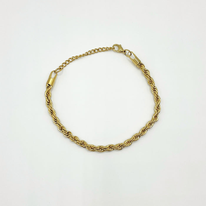 Jeanne 14k gold plated rope chain bracelet