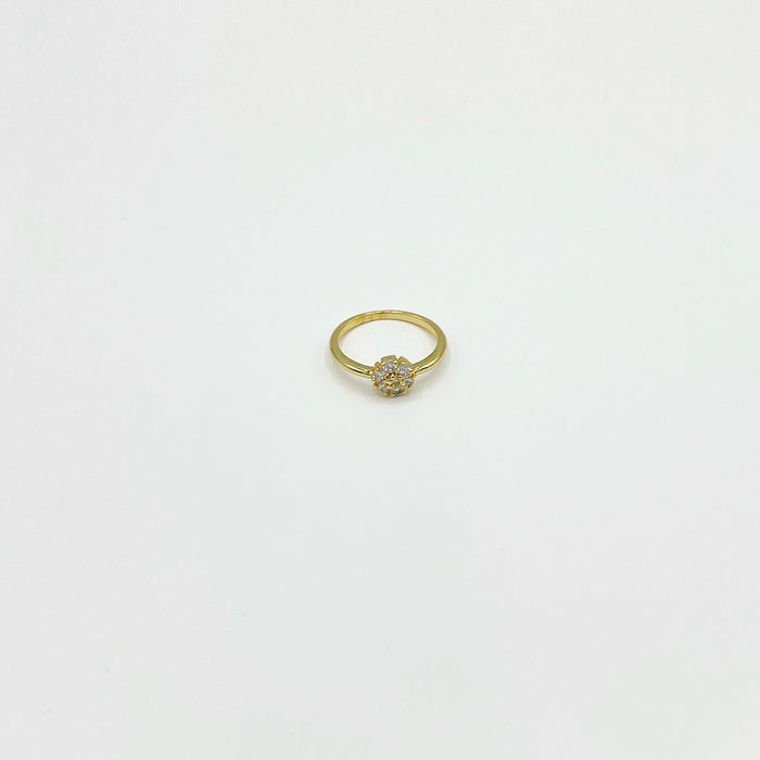 18k gold plated ring with stones