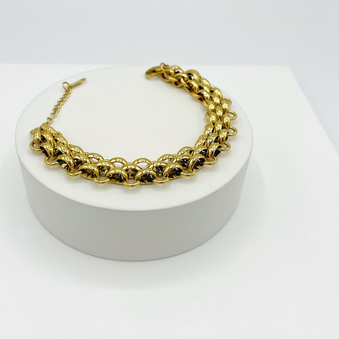 Delfina 14k gold plated chain link bracelet