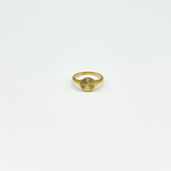 Audrey 14k gold plated disc ring