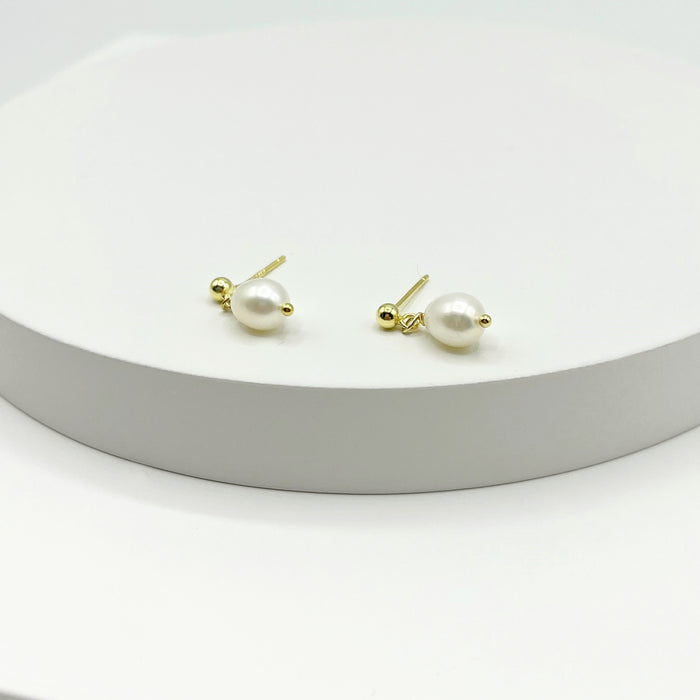 Gwyn 14k gold plated imitation pearl earrings