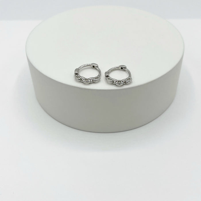 Romy sterling silver chain hoop earrings