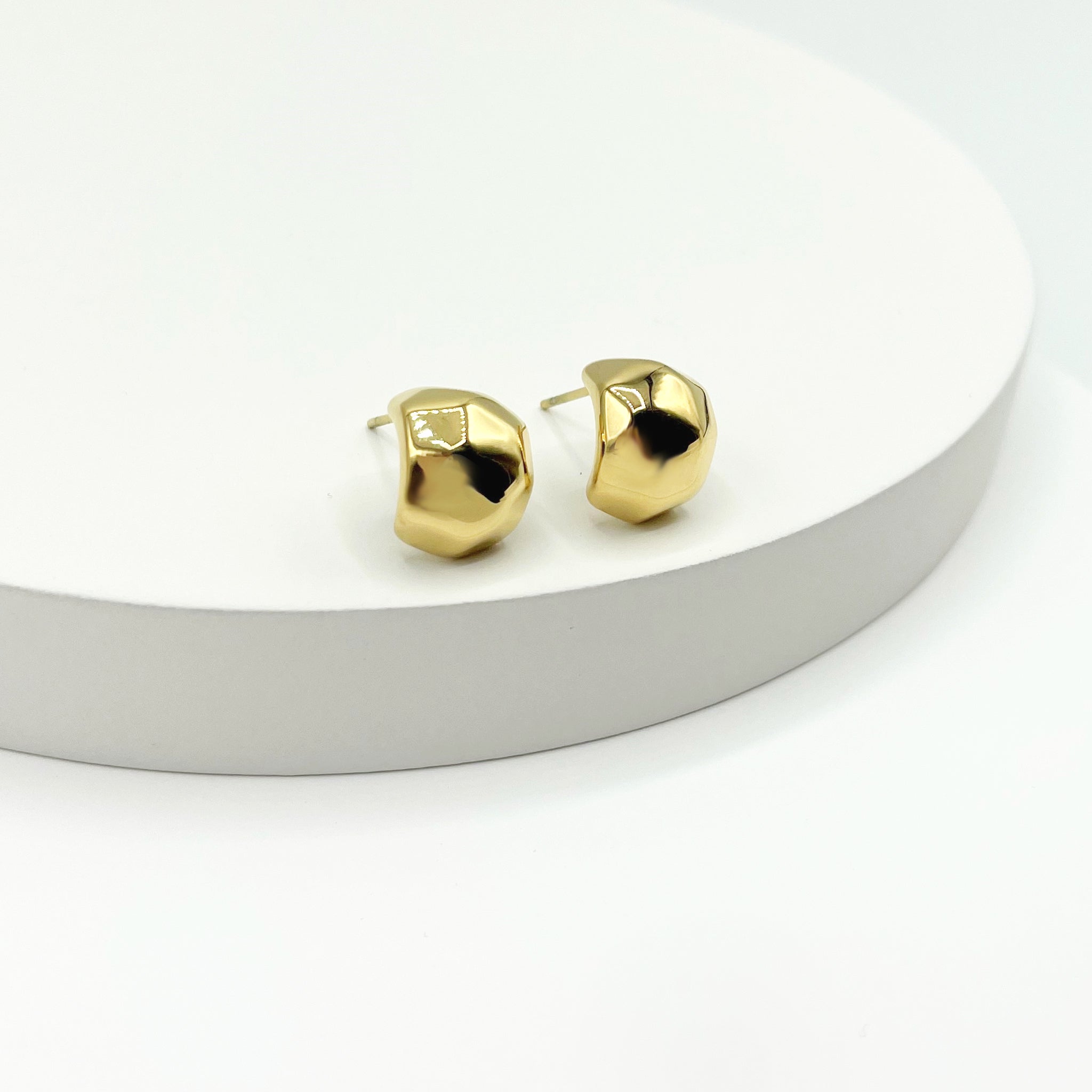 18k gold plated geometric stud earrings 