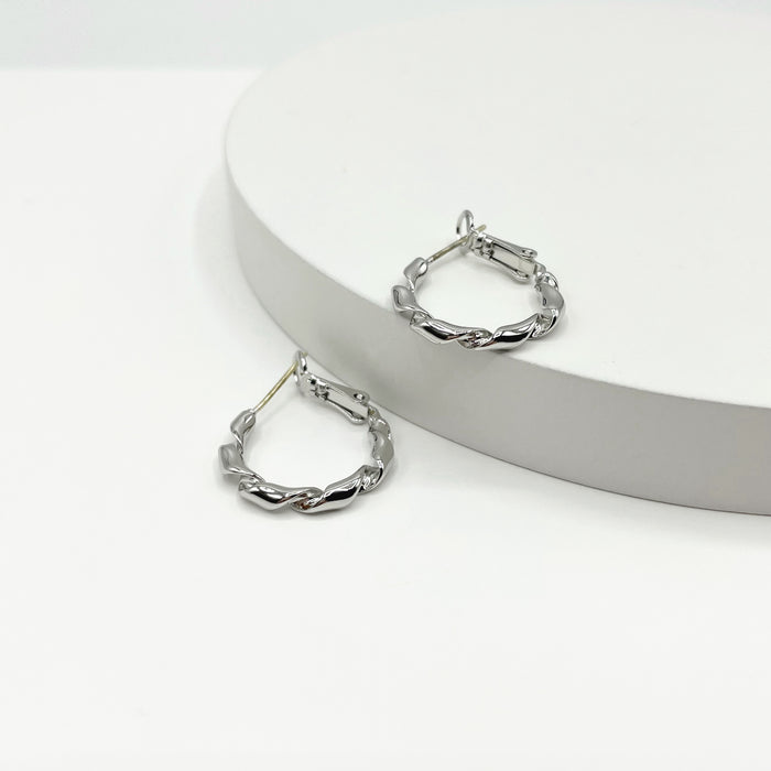 Jess silver twisted hoop earrings