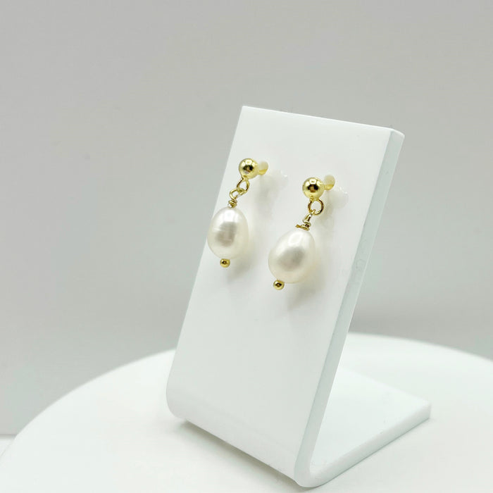 Gwyn 14k gold plated imitation pearl earrings