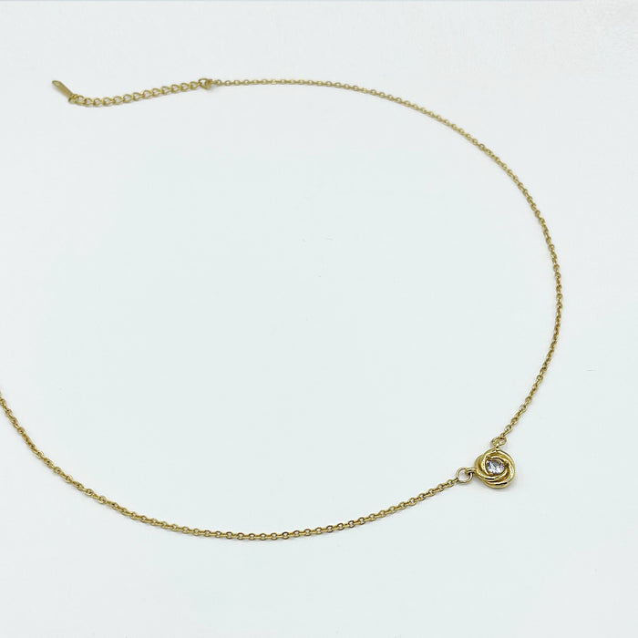 Suzi 18k gold plated necklace with stone pendant