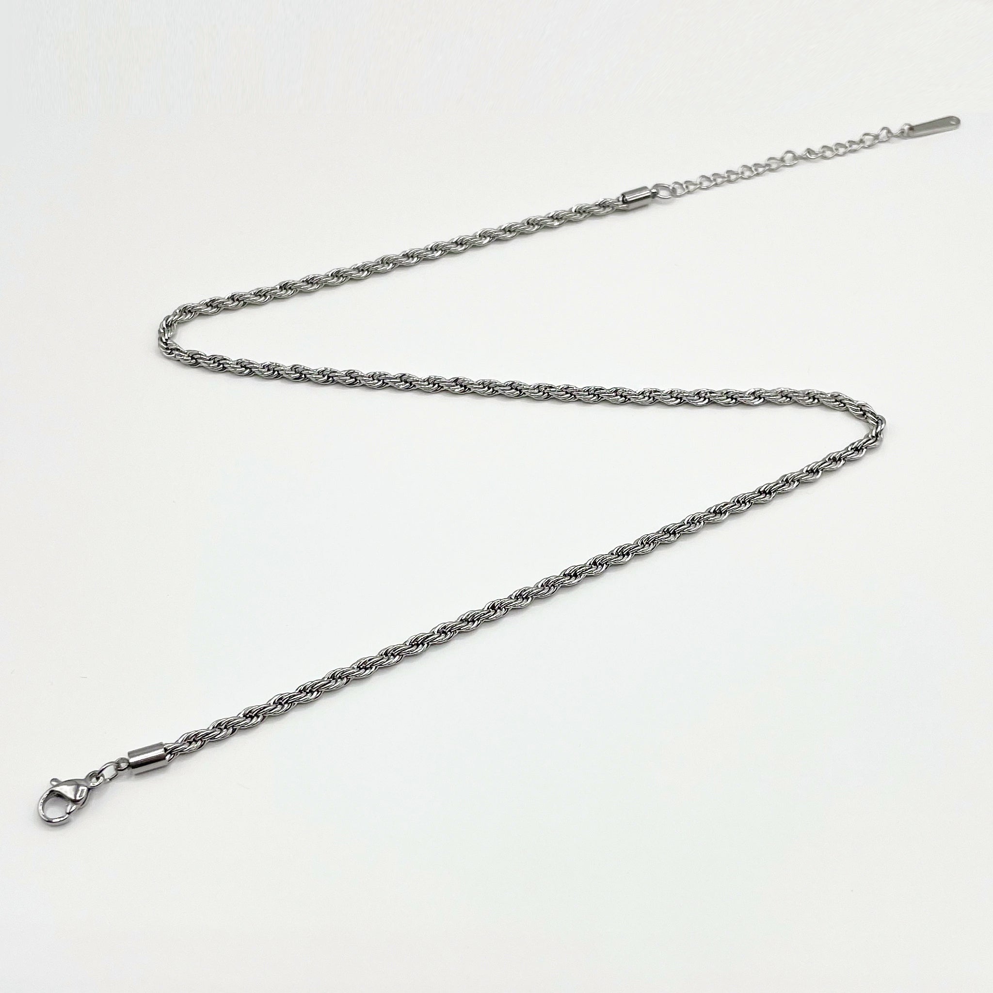 Silver rope chain necklace 