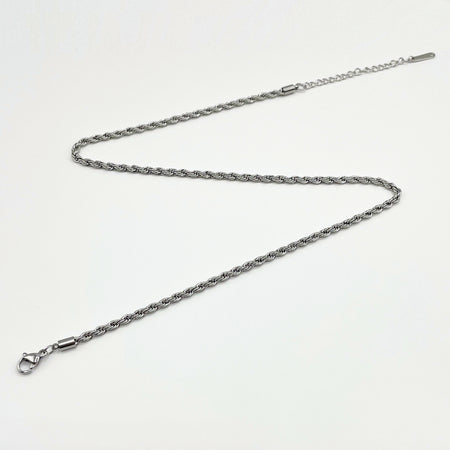 Silver rope chain necklace 