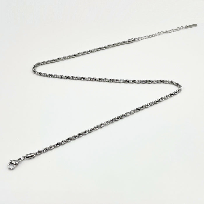 Silver rope chain necklace 