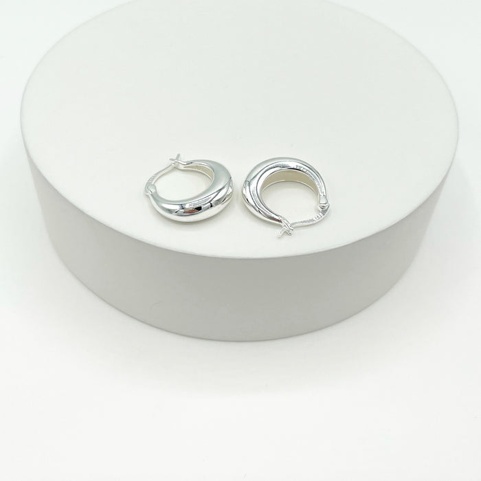 Eloise sterling silver smooth hoop earrings