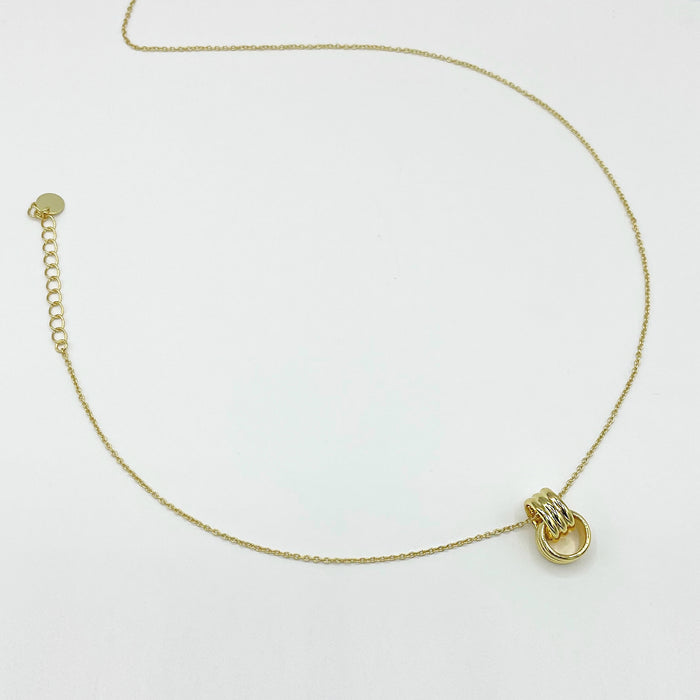 Ema 14k gold plated double hoop necklace