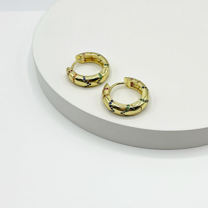 Lorena 18k gold plated chunky hoop earrings