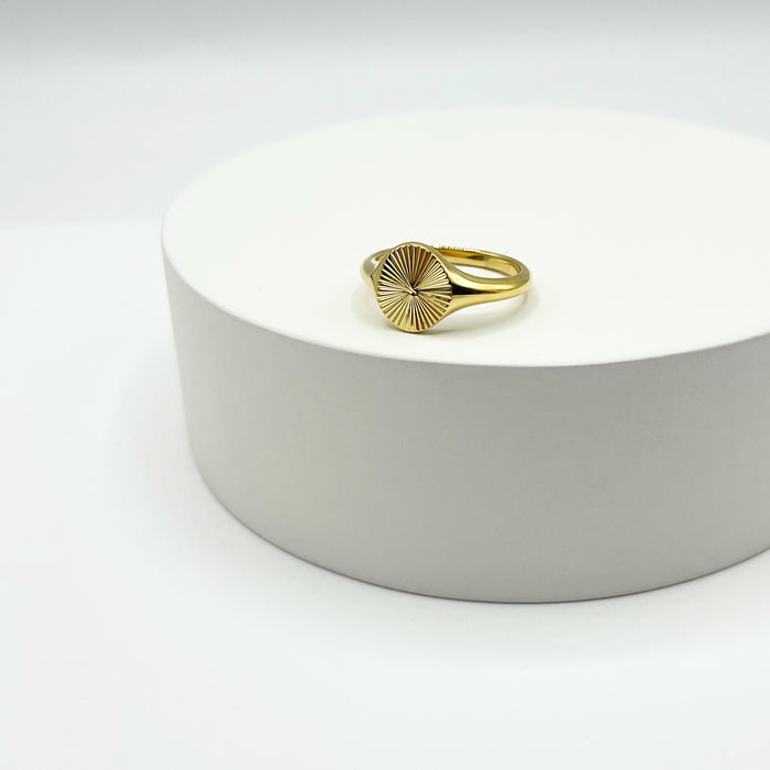 Audrey 14k gold plated disc ring