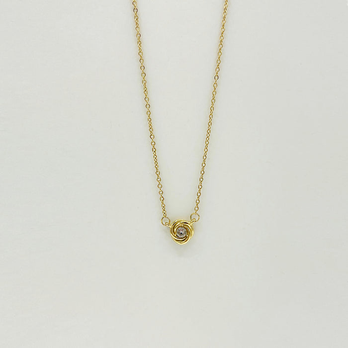 Suzi 18k gold plated necklace with stone pendant