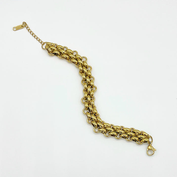 14k gold plated chunky chain bracelet 