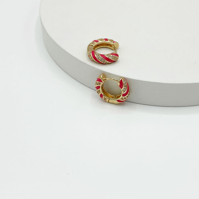 Abril 14k gold plated cerise hoop earrings