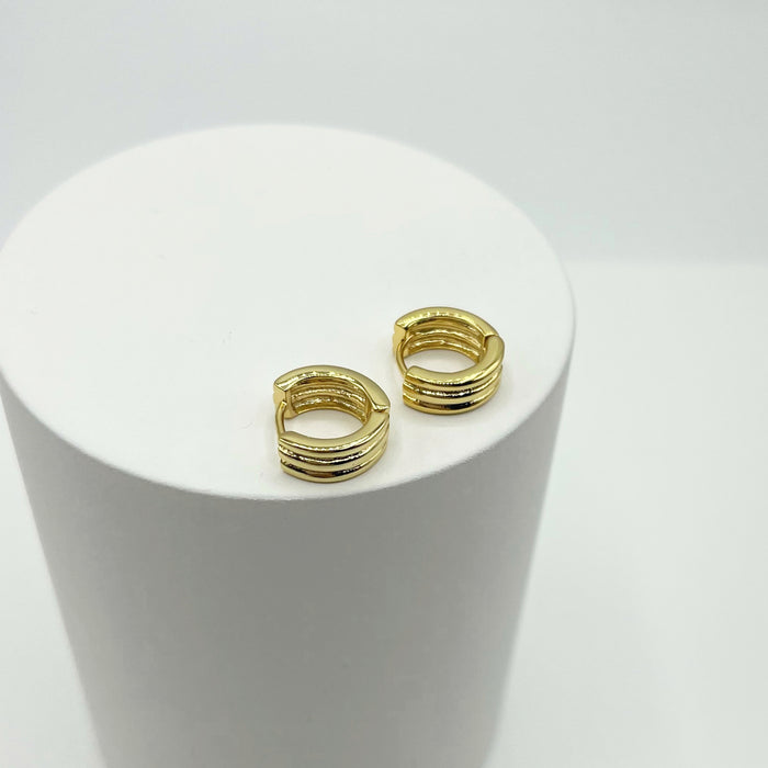 Maisie 14k gold plated mini hoop earrings