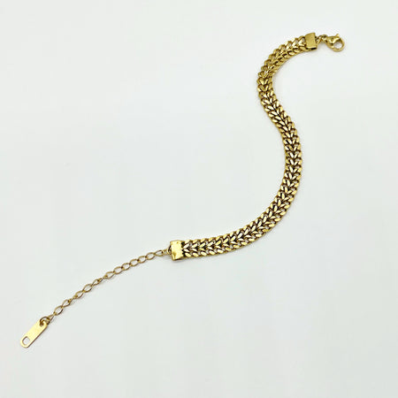 18k gold plated sleek chunky chain bracelet 