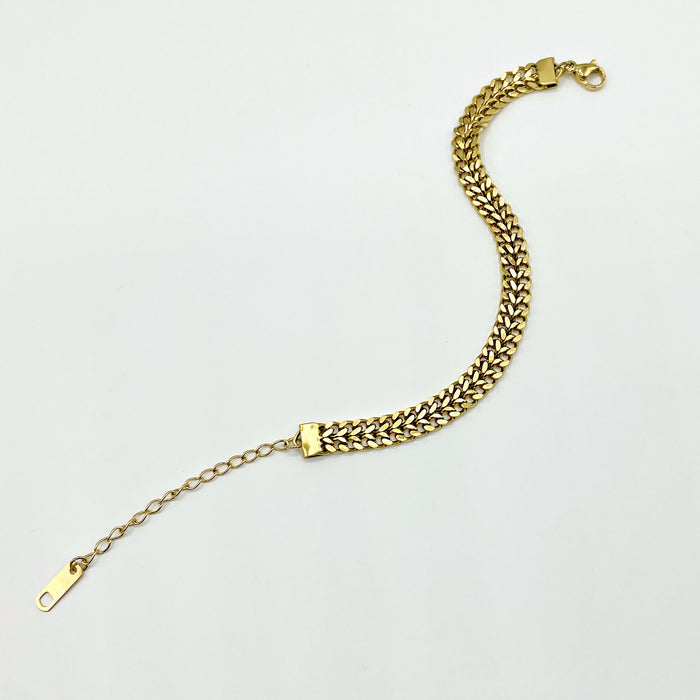 18k gold plated sleek chunky chain bracelet 