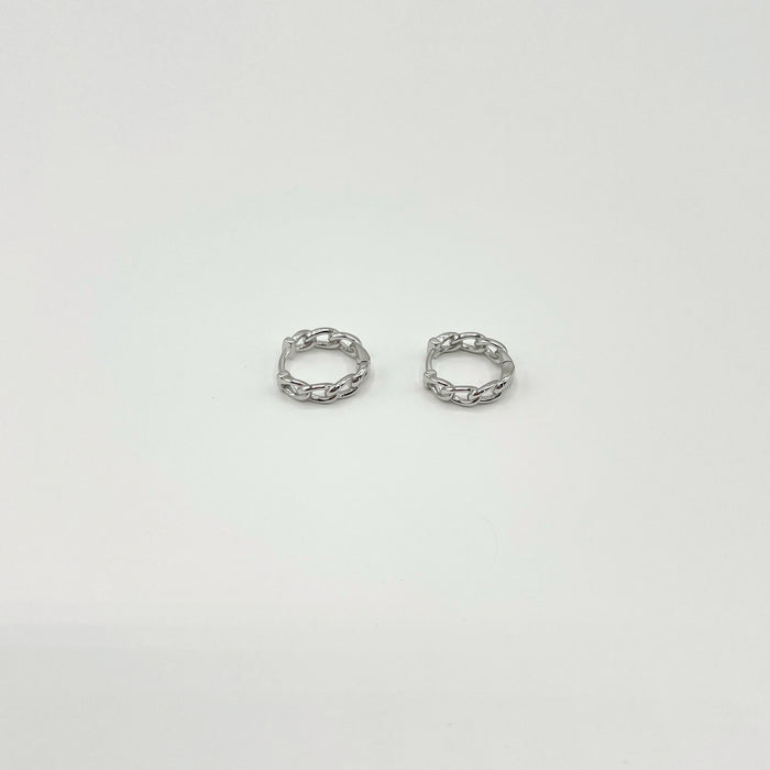 Allie sterling silver mini chain hoop earrings