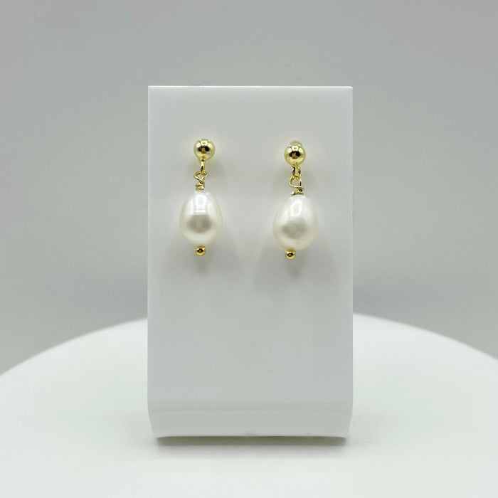 Gwyn 14k gold plated imitation pearl earrings