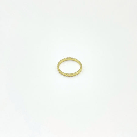 14k gold plated slim gold textured band ring