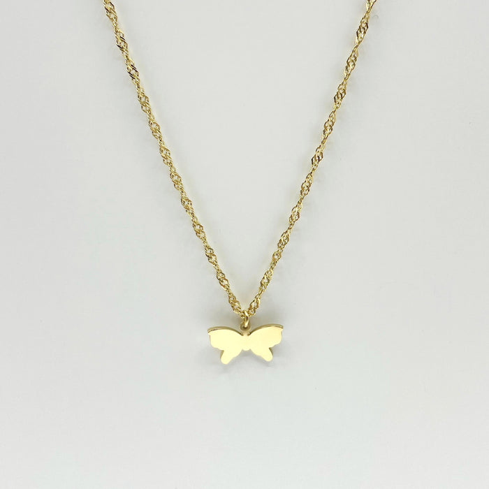 Lauren 14k gold plated butterfly charm necklace