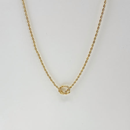 18k gold plated knot detail twisted rope necklace 