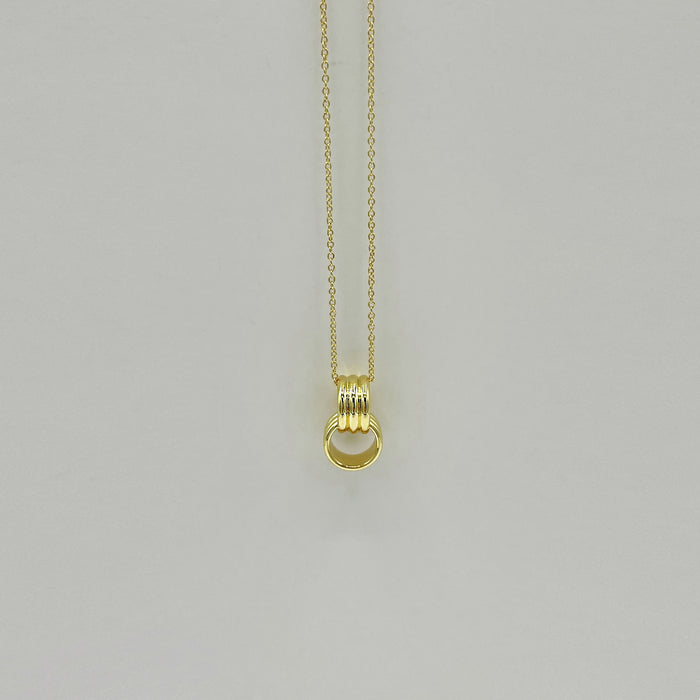 Ema 14k gold plated double hoop necklace