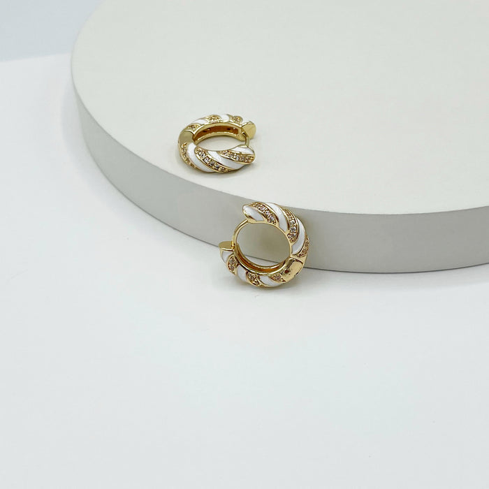 Abril 14k gold plated hoop earrings