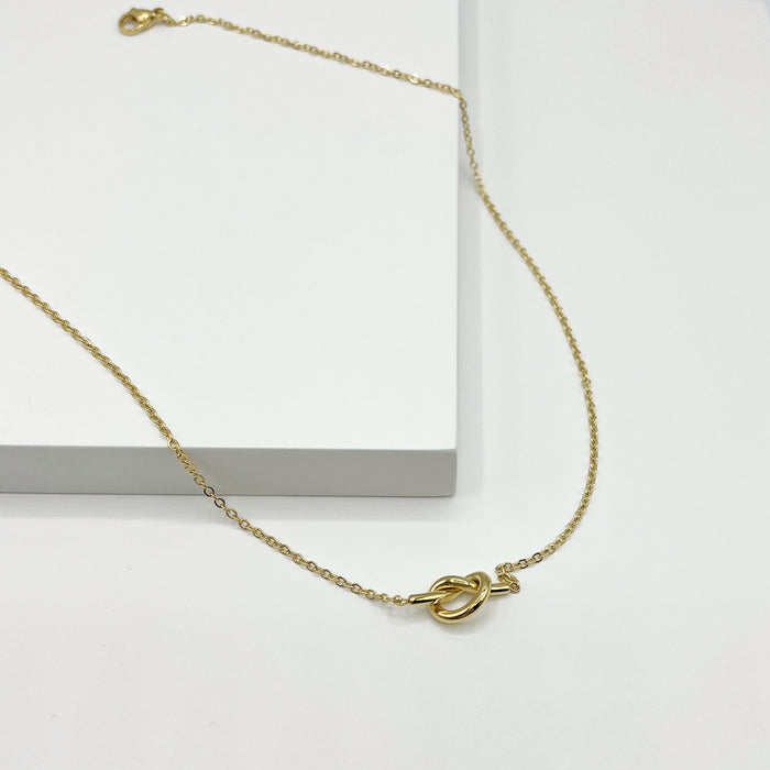 Amelie 14k gold plated knot necklace