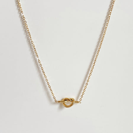 14k gold plated dainty knot necklace 