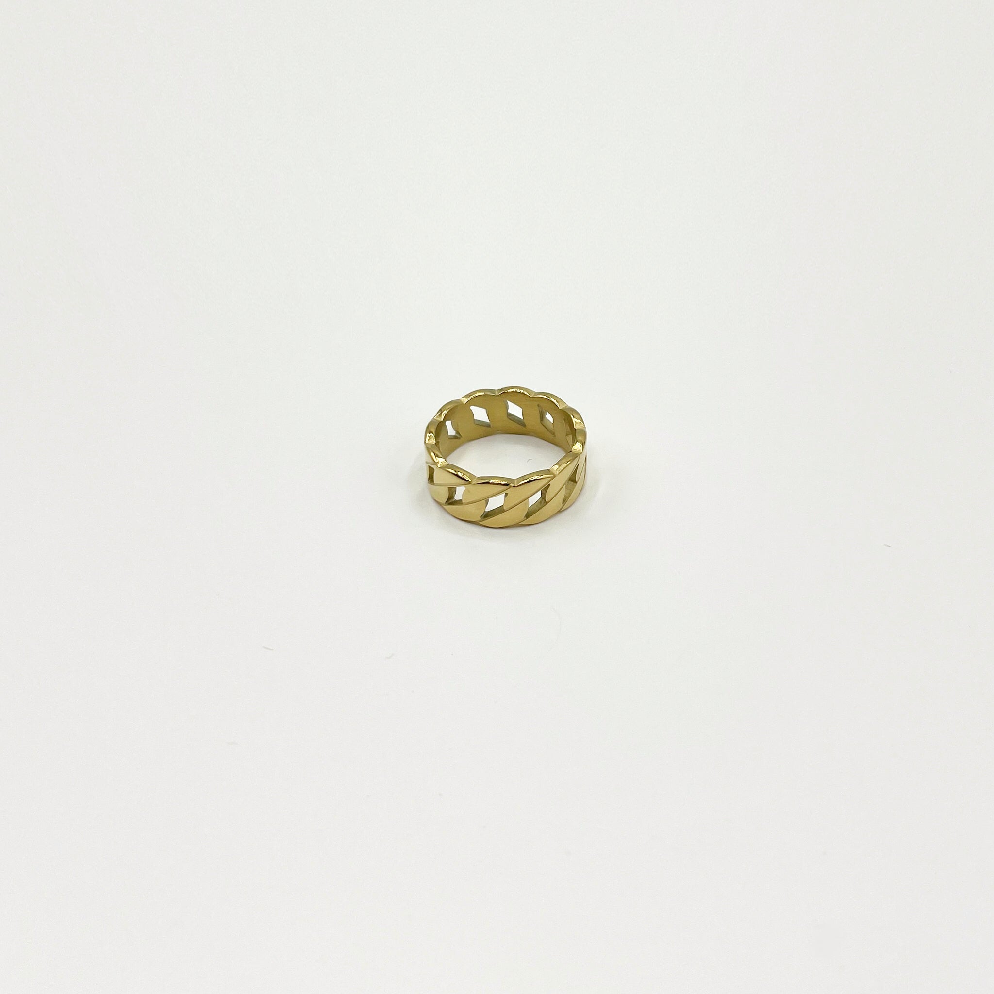 18k gold plated chunky chain ring