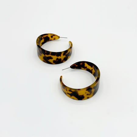 Large acrylic leopard hoop earrings 