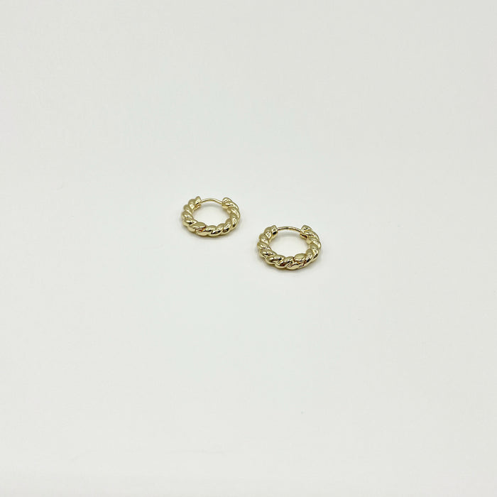 Beau 18k gold plated twisted mini hoop earrings