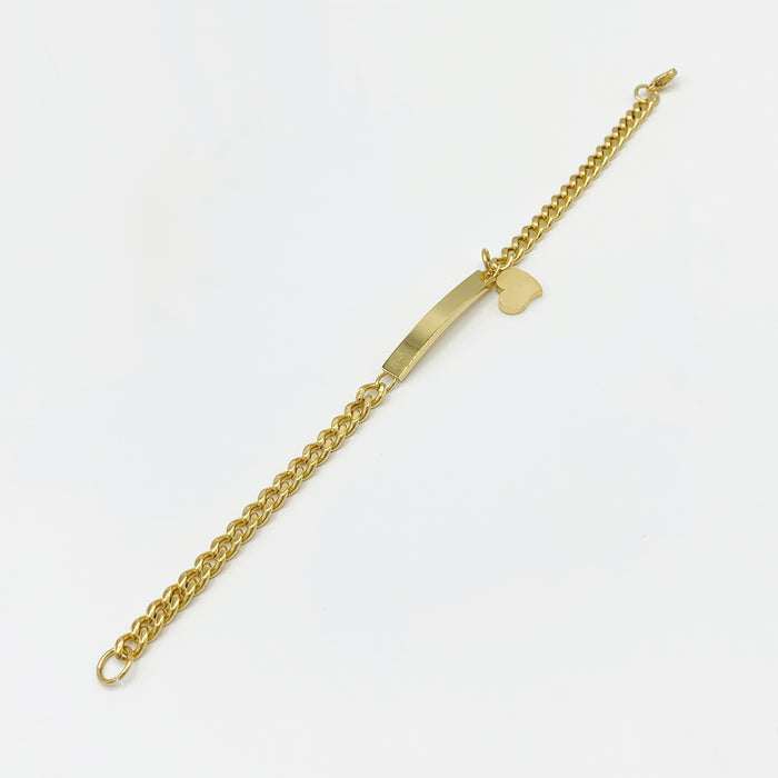 Camila gold plated chunky bar bracelet with heart charm