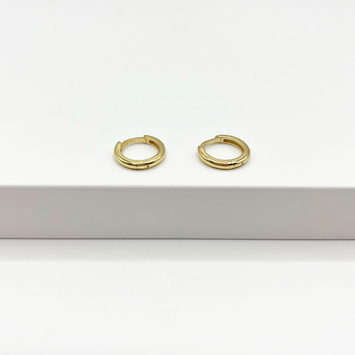 Cari 14k gold plated mini hoop earrings