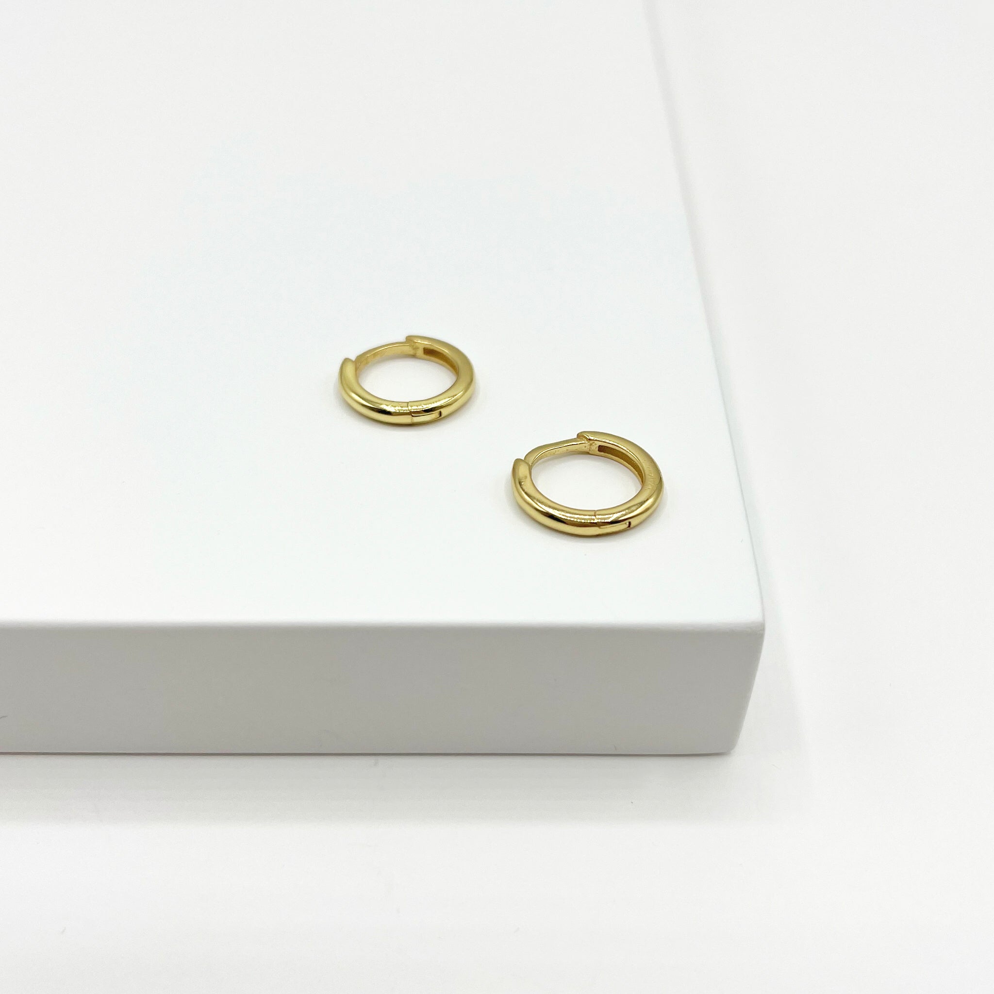 14k gold plated sterling silver micro hoop earrings 