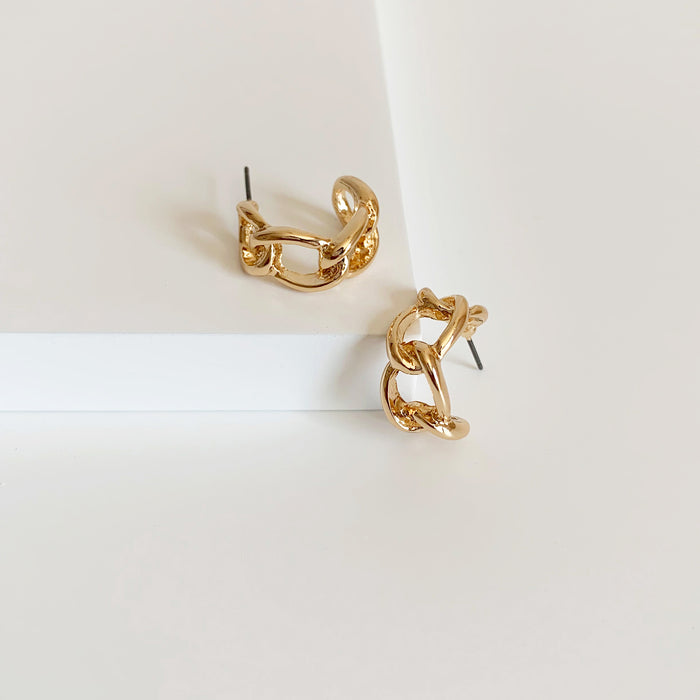 Evie small chunky chain hoop earrings