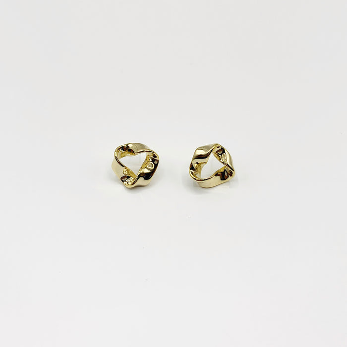 Gia 14k gold plated knot stud earrings