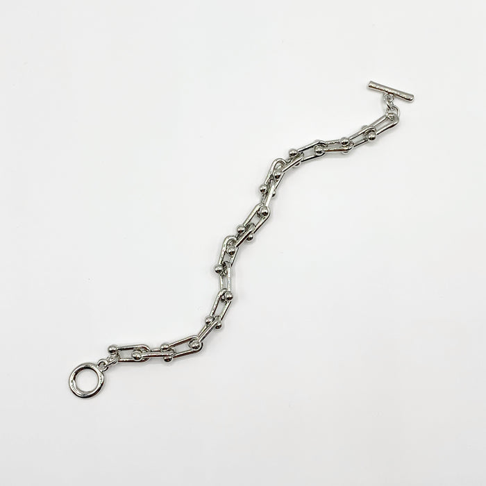 Silver chunky chain link bracelet 