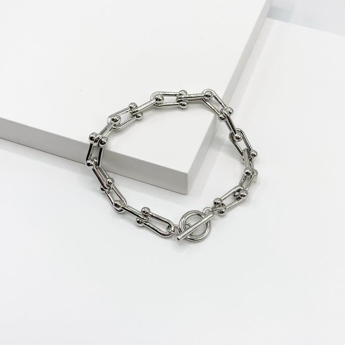 Harley silver chunky chain link bracelet