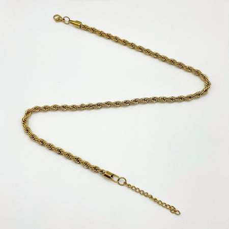 14k gold plated chunky rope chain necklace 