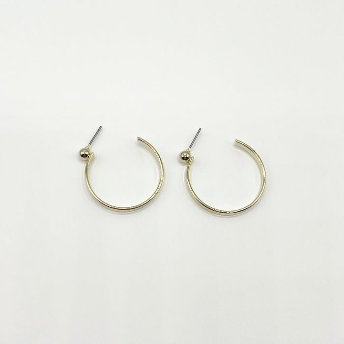 Layla 14k gold plated flat hoop earrings with stud