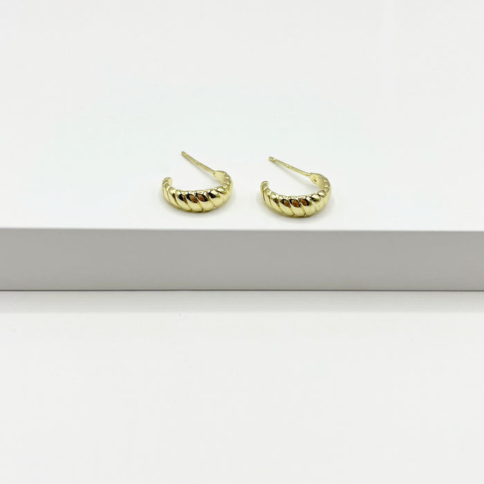 Lucille gold minimal domed hoop earrings